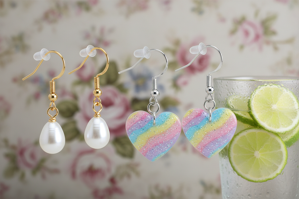 Örhängen med fiskkrokar